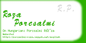 roza porcsalmi business card